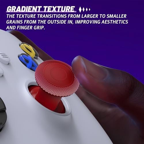 Image of eXtremeRate ThumbsGear V3 Interchangeable Thumbsticks for Xbox Core Controller, 4 Height Adjustable Convex and Concave Grip Joysticks for Xbox One S /X /Elite, for Nintendo Switch Pro - Carmine Red