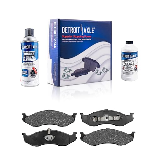 Image of Detroit Axle - Front Brake Pads for Jeep Cherokee Comanche Grand Cherokee TJ Wrangler, Ceramic Brake Pads Replacement