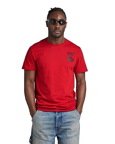 G-Star Raw Chest Gr R T, Camisetas Para Hombre, Rojo Dk Flame D23712-336-8050 , M G-Star Raw Chest Gr R T, Camisetas Para Hombre, Rojo Dk Flame D23712-336-8050 , M