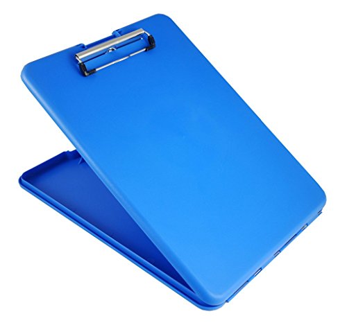 Läufer 55804 SlimMate Portable Desktop Klemmbrett mit Innenfach, für DIN A4 besonders flach, abgerundete Ecken, oben öffnend, Kunststoff, blau