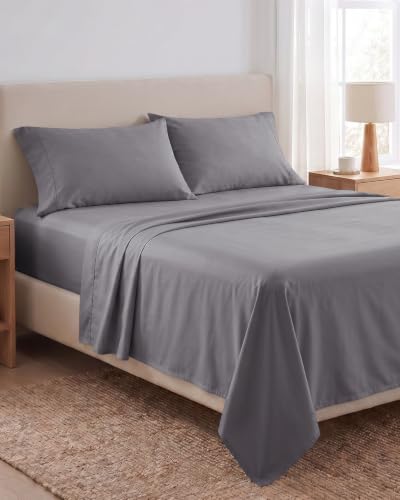 Image of Beckham Hotel Collection 100% Cotton King Sheet Set, 4-Piece, Dark Gray
