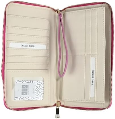 SİA ÇANTA Ollbag Sade Narin Doku Büyük Boy Kadın Pörtföy Cüzdan Geniş İç Tasarım Rahat Kullanım Telefon Gözlü Bileklikle Taşınabilir Cüzdan PEMBE BÜYÜK BOY - Görsel 7