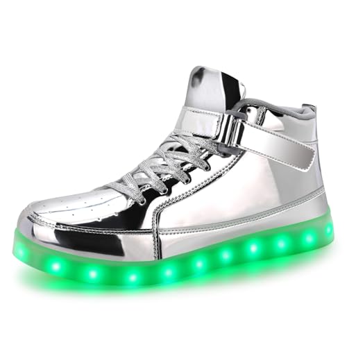 Image of Light Up Shoes Men Women LED Shoes USB Charging Adult High Top LED Sneakers Glow in The Dark Footwear for Dancing Party Festivals Festivals
