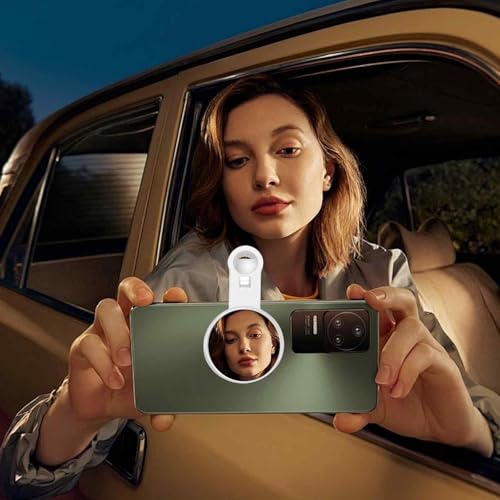 Image of 1 PCS Phone Vlog Selfie Monitor Screen, Selfie Mirror for Back Camera, Adjustable Makeup Tool for Travel, Clip On Mirror for Phone (White)