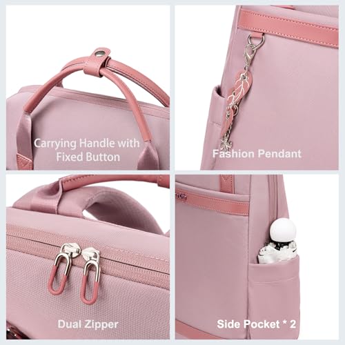 Image of Chantria Slim Backpack for Women Stylish 14-inch Laptop Bag 13L Multi-pocket Water-resistant Daypack with Top Handheld & Luggage Strap,Ladies Backpack for Office Casual College