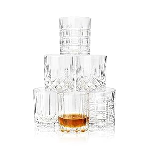 Kanars whiskey glasses mixed 10 oz scotch glasses set of 6 rock bar tumblers 3 patterns in luxury gift box for birthday anniversary valentines day and wedding  urban country home decor