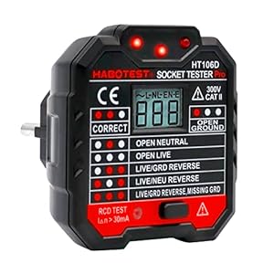 APKLVSR Stekkertester, 48 V-250 V, stekkertester met lcd-voltage-display, stekkertester, automatische stroomcircuit…