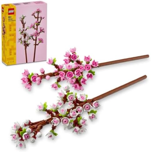 LEGO Creator Cherry Blossoms, Artificial Room Decor Flowers and Desk Accessory, Bouquet of Flowers for Displaying, Flower Gift for Girls and Boys Age 8 and Over 40725