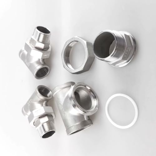 Te de acero inoxidable 304 con rosca hembra a macho de 1-1/2 pulgadas para tuberías 5