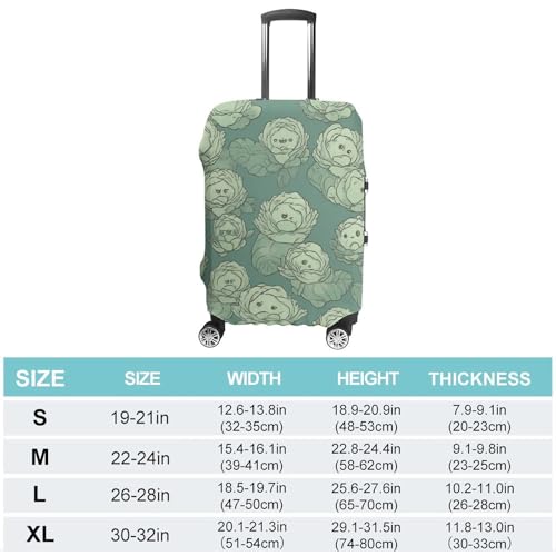 Cabbage Pattern Luggage Covers Tsa Approved Suitcase Cover Elastic Washable Luggage Sleeve Carry on Cover Protector Anti-Scratch Suitcase Protector Fits 19-30 Inch Case(L)2