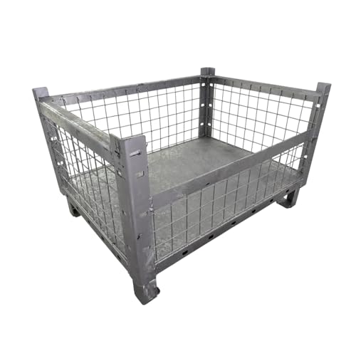 EMPULA Gitterbox Stapelbar, 800x600x500 mm, 650 kg Traglast, Verzinkt, 5-Fach Stapelbar