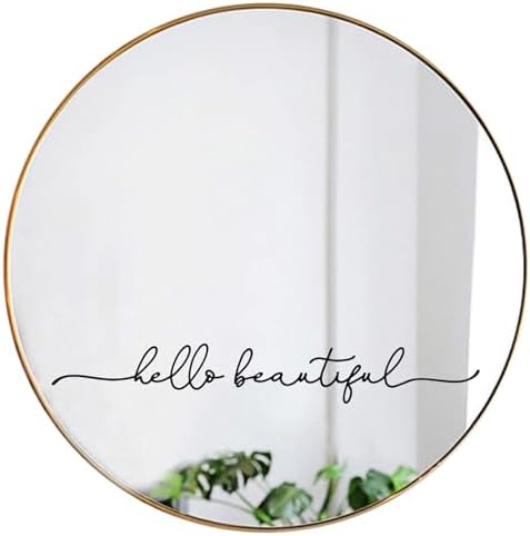 Your Reflection Matters: Uplifting Mirror Quotes That Change How You See Yourself Hello Beautiful Vinyl Mirror Decal – 18x2.5 Inch Inspirational Ba...