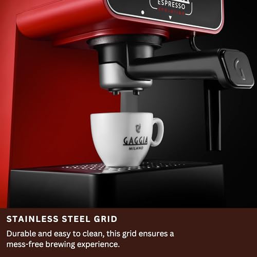 Image of Gaggia Espresso Evolution Red | PID Boiler Temperature Controller | Coffee Machine Made in Italy | Automatic Pre-Brewing | Portafilter 53 mm | Espresso Machine with Pump | American