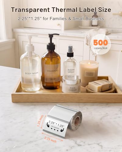 Image of 2.25x1.25 Transparent Thermal Labels,500Pcs / Roll