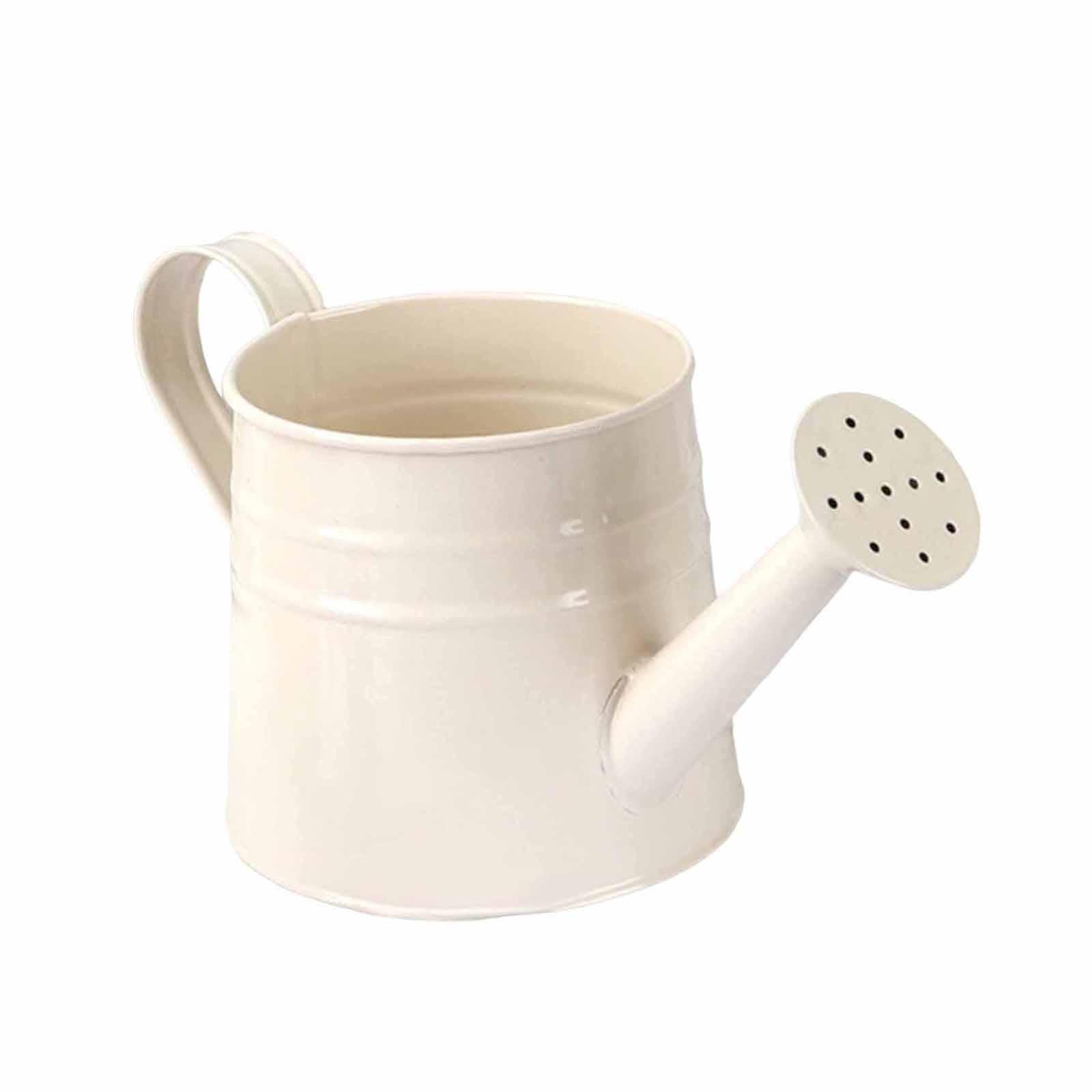 mophrati Rustic Mini Watering Can Planter Is Made Of Galvanized Iron Beautiful Flowerpot Mini Watering Can Retro Planter Decorative Container Indoor Outdoor, White, 24.5x11.5cm