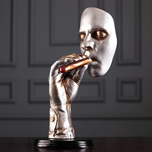 MANNIFEN Retro Meditatoren Abstrakte Skulptur Mann Kreative Gesicht Statue Charakter Harz Figur Heimdekoration Cover