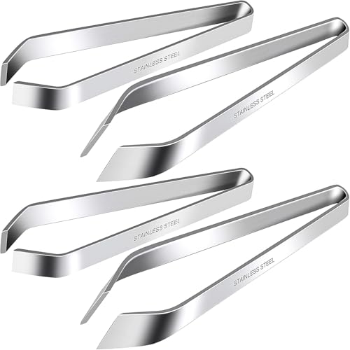 4-teiliges Fischgräten-Pinzetten-Set professionelles Edelstahl-Flach- und Schrägzangenentferner-Set zum Kochen Küche Lachs Forelle 2 Stile