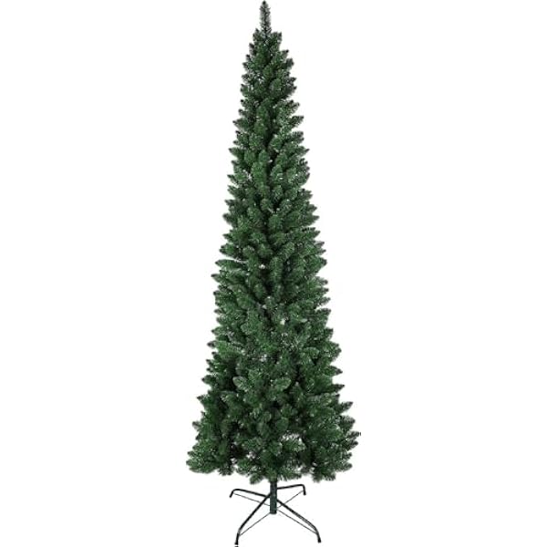 Drzewo bożonarodzeniowe Slim Sosna, zielona, 210 cm, super realistyczna, otwarta parasol, średnica 58 cm (zielona)