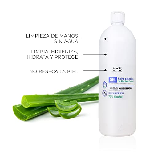 SYS GEL HIDROALCOHOLICO DESINFECTANTE SIN ACLARADO CON ALOE VERA 1000 ML