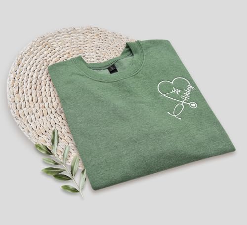 Embroidered Nurse Sweatshirt Custom Name Stethoscope Hoodie Nurse Life Long Sleeve RN LN Nurse Graduation Gift4