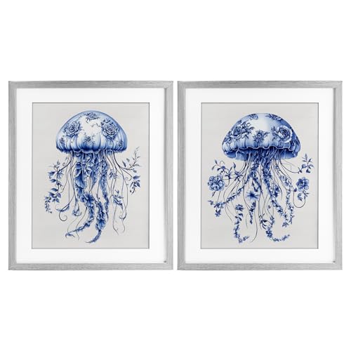 Toile Méduse encadrée Stupell Industries pour habiller un mur vide sans effort, lot de 2