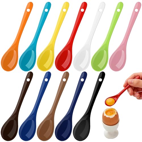 Mssushi 12 Petite CuillèRe en Ceramique, 12cm Reutilisable Petite CuillèRe à Dessert, CuillèRe à Cafe ColoréEs Petites CuillèRes à Thé en CéRamique...