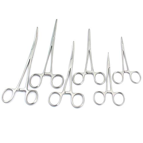 Ultimate Hemostat Set, 6 Piece Ideal for hobby tools, electronics, Fishing and Taxidermy 7.25", 5.5", 3.5".