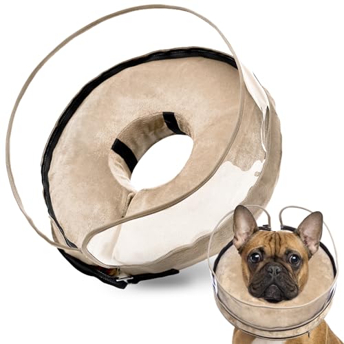 Image of BARKLESS Dog Cone, Inflatable Dog Cone After Surgery for Small Medium Breeds, Soft Surgery Collar with Enhanced Anti-Licking Guard Shield for Pets, Patented Protective Donut Collar