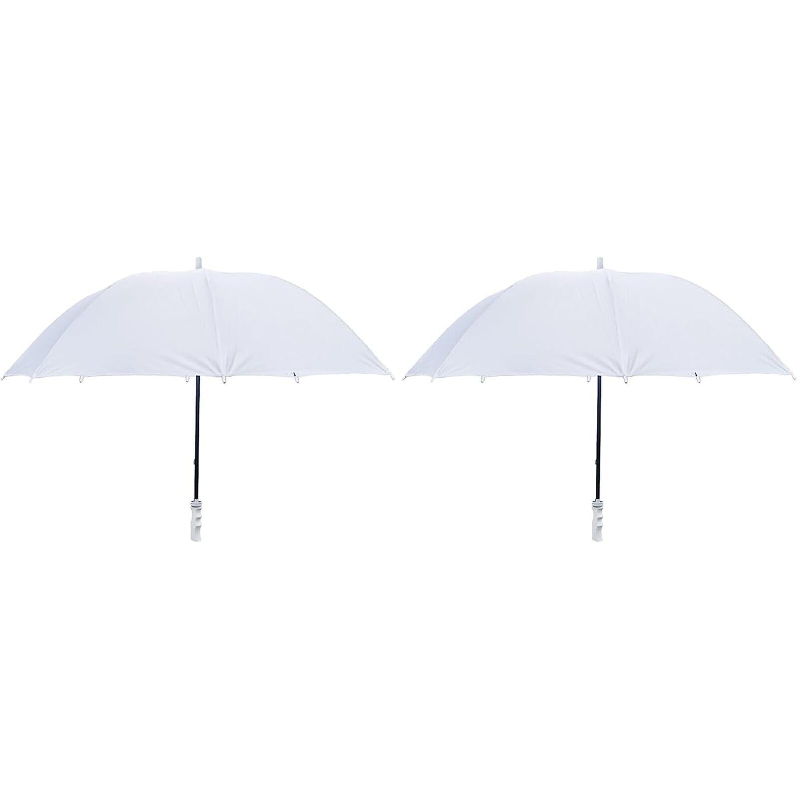 Gadgetking 2 Pack White Umbrella Large 120cm Wedding Brolly Classic Bridal Plain Handle And Spike Brolly Walking Ladies Mens Unisex Party Parasol Rain Bridesmaid Bridal Fashion Golf