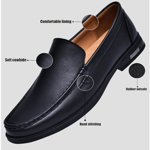 Men's Leather Loafers, Slip-on Dress Shoes, Comfortable Casual Driving Shoes, Men's Oxford, Suitable for Work, Business,Office and Other Occasions3