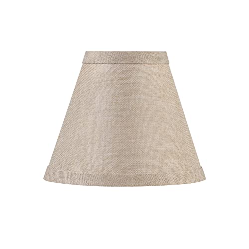 Image of Aspen Creative 51010-2, Empire Clip-On Chandelier Lamp Shade, Khaki, 3 inch Top X 6 inch Bottom X 5 inch Slant Height, Set of 2