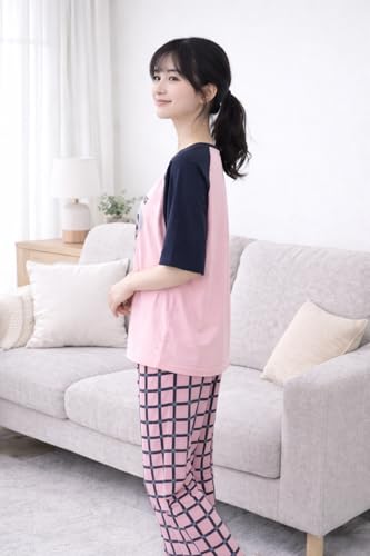 Image of Womens Night Dress Pajama Set Soft Stretchable Spandex Nightwear Night Suit Ladies Loungewear Sleepwear Two Piece Top and Pyjama Set for Women
