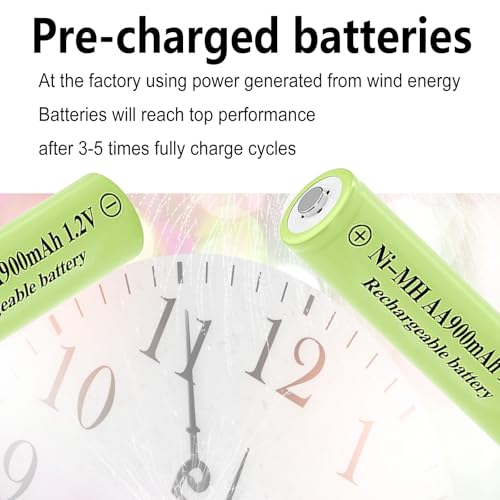 Rechargeable NI-MH Batteries 1.2 Volts AA 900mAh,Pre-Charged 12 Packs Double A Battery for Outdoor Solar Lights, Led String Lights Pathway Garden Lamp - Thumbnail 7