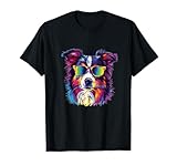 Photo Gallery vestito multicolore per cani border collie con occhiali da sole divertenti maglietta Photo Gallery vestito multicolore per cani border collie con occhiali da sole divertenti maglietta
