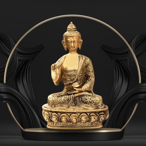 Image of Brass Blessing Buddha Idol | Vastu Remedy for Peace, Protection & Abundance | Premium Solid Brass Buddha Statue for Home & Office
