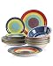 vancasso Vajillas de Colores serie ARCO Juego de Vajillas Completas 18 piezas para 6 Personas con 6 Platos Llano, 6 Platos de Postre, 6 Platos Hondos, Mix Colores