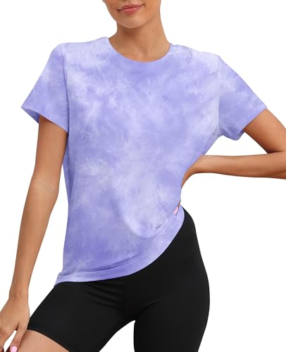 Image of KevaMolly Workout Tops for Women UPF50+ Breathable Loose Fit Yoga T Shirts Short Sleeve Running Gym Athletic Tee Top