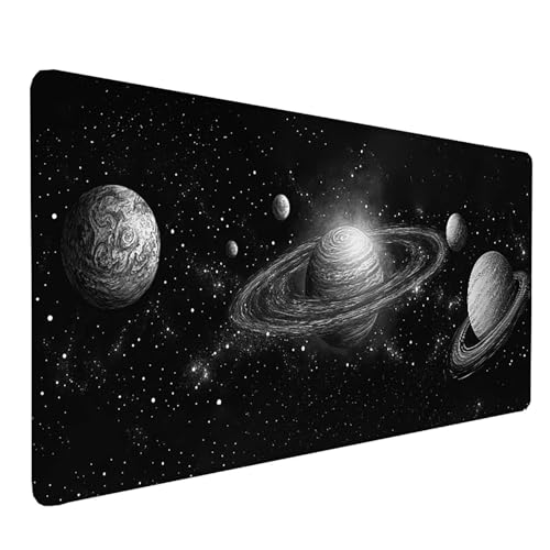 Tapis de souris noir premium 800 x 300 mm avec surpiqûres renforcées et étanches