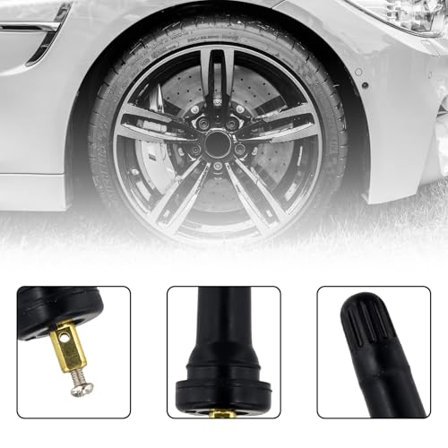 Ventil für Sensor, 4 Stück Gummiventil Ersatz, Explosionssicher, Reifendrucksensor Reifendruckkontrollsystem Reifen Ventilstämme TPMS Sensor Ventilschaft Ventileinsätze für Auto