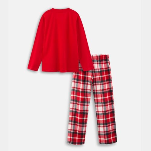 Image of Nap Chief Kids Cotton Full Sleeves Printed T-Shirt & Checkered Pyjama Set for Sleepwear, Night Suit for Boys & Girls