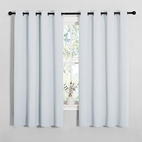 Image of NICETOWN Room Darkening Draperies Curtains Panels, Window Treatment Thermal Insulated Grommet Room Darkening Curtains /Drapes for Bedroom (Greyish White, 2 Panels, 55 by 68)