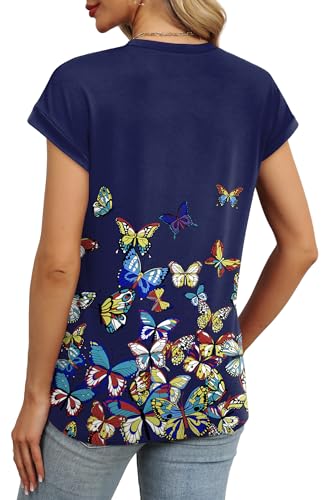 Image of Alaroo Womens Summer Tops Short Sleeve Shirts Crew Neck Tshirt Cute Trendy Tunic Blouses (S-3XL)