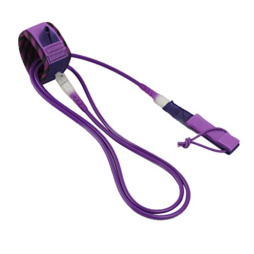 Baosity Surfboard Surf Leash Leg Rope - 6\' 8\' 10\' 12\' Length - 6mm Diameter Legrope Purple 8 ft