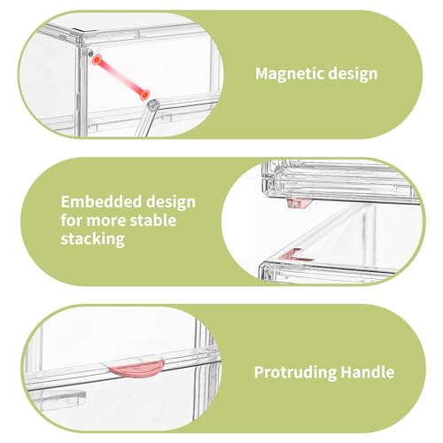 Image of Acrylic Display Case, 3 Tier Figure Display Case for Collectibles | Clear Stackable Display Case with Magnetic Door, Interlocking Design, 2 Movable Plates, Small Easy Assembly Showcase