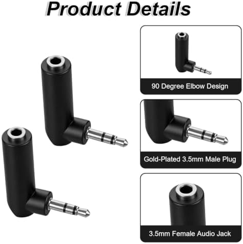 cobee 4 Pcs 3.5mm Angle Male to Female Audio Adapter — 사진 4