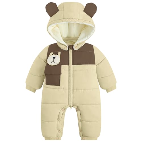Combinaison de neige bébé 6-24 mois WYTbaby doudoune chaude à capuche