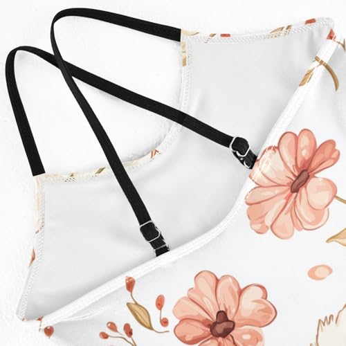 ZZKKO Cute Puppy Dog Flower Girls Swimsuit One Piece Bathing Suit for Baby Girls' Swimwear 3-10T4