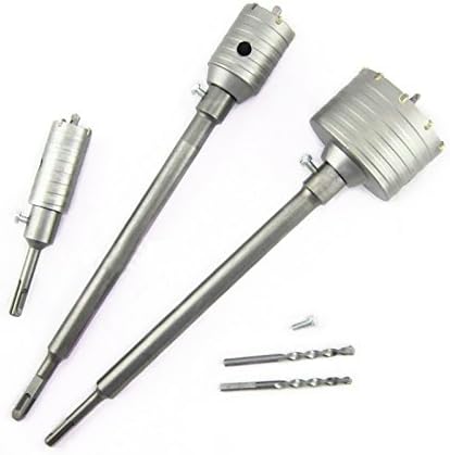 DOPOW Wall Drill Bit Hole Saw Set with SDS PLUS (SDS+) Shaft + Hole Saw + Core Drill Bit for Masonry Concrete Brick Stone 3.55in（90mm）