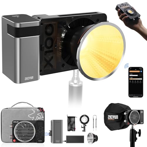Image of ZHIYUN MOLUS X100 PRO V2 Upgraded Version LED Video Light, Portable 100W 2700K-6500K CRI 95+ TLCI 97+ Bluetooth Brightness Control Continuous Output Lighting for Photography Studio Light