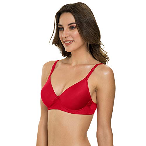 Image of Tweens - Heavily Padded Semi Push-Up Bra - Polyamide Fabric - 3 /4th Coverage, Wireless, Multiway Straps, Seamless - Everyday T-Shirt Bra